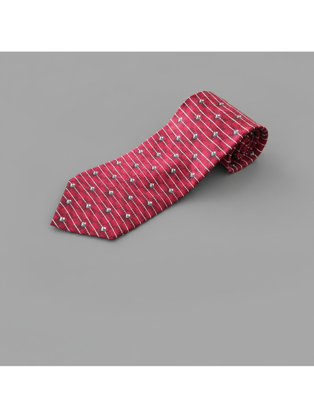 Corporate Image for Tom James Red Geometric Silk Tie